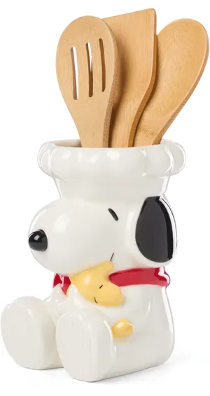 Lenox 897681 Chef Snoopy Figural Utensil Crock 4-Piece Set